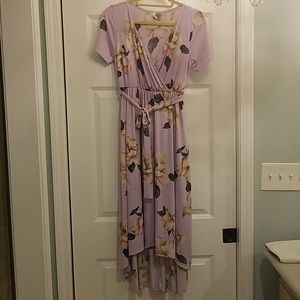 PINK BLUSH - MATERNITY HI LOW WRAP DRESS